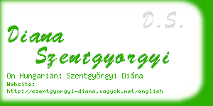 diana szentgyorgyi business card