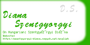 diana szentgyorgyi business card